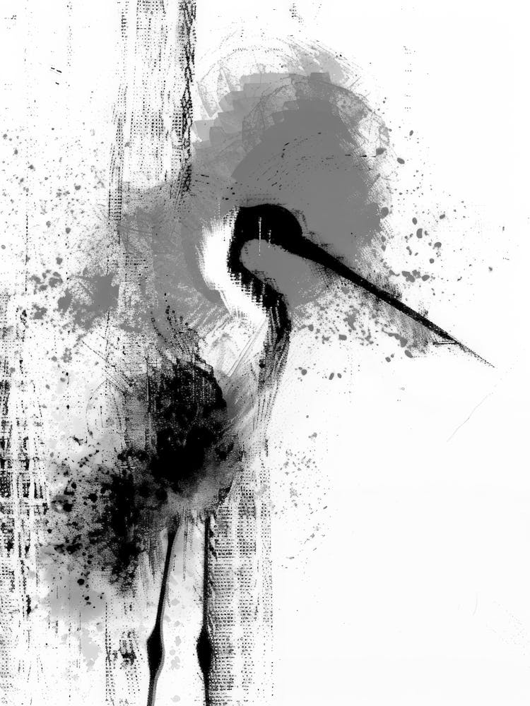 Black And White Heron