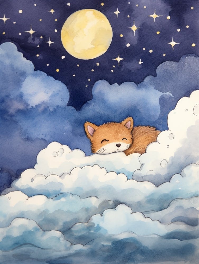 Baby Stoat Sleeping In The Clouds