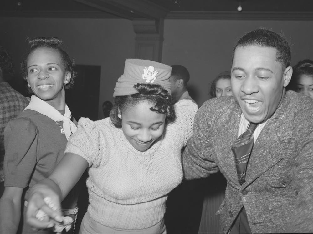 Having Fun At Roller Skating Party At Savoy Ballroom, Chicago, Illinois By Russell Lee