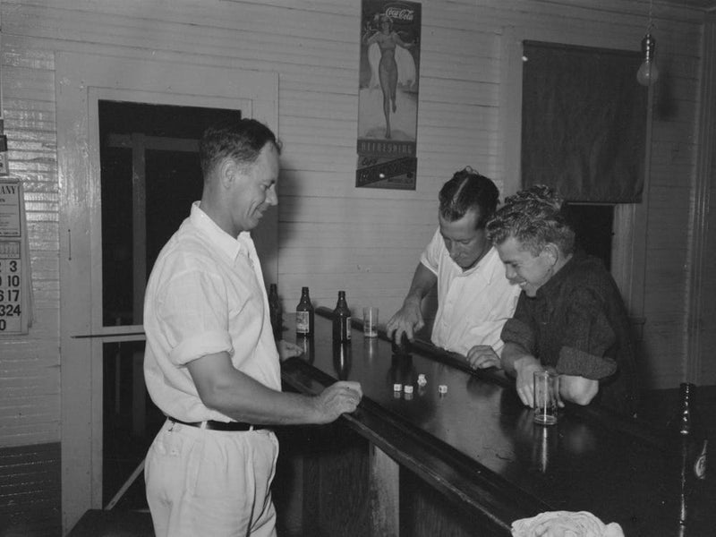 Playing Game Of Horses With Dice Shaking For The Drinks, Pilottown, Louisiana By Russell Lee