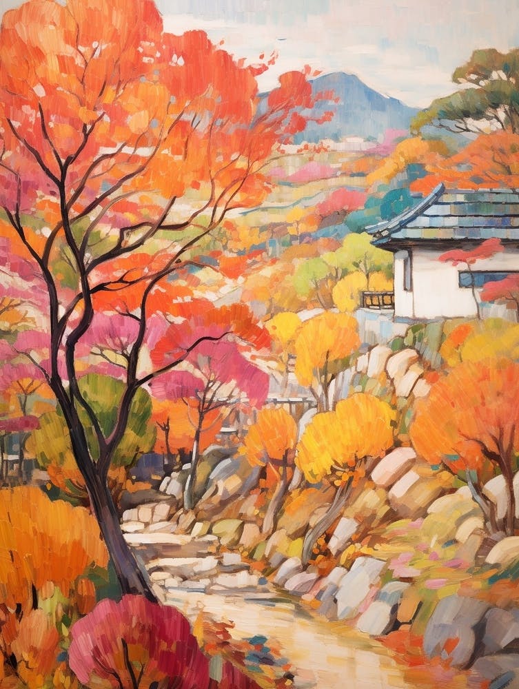 Autumn Gardens Painting The Garden Of Morning Calm South Korea