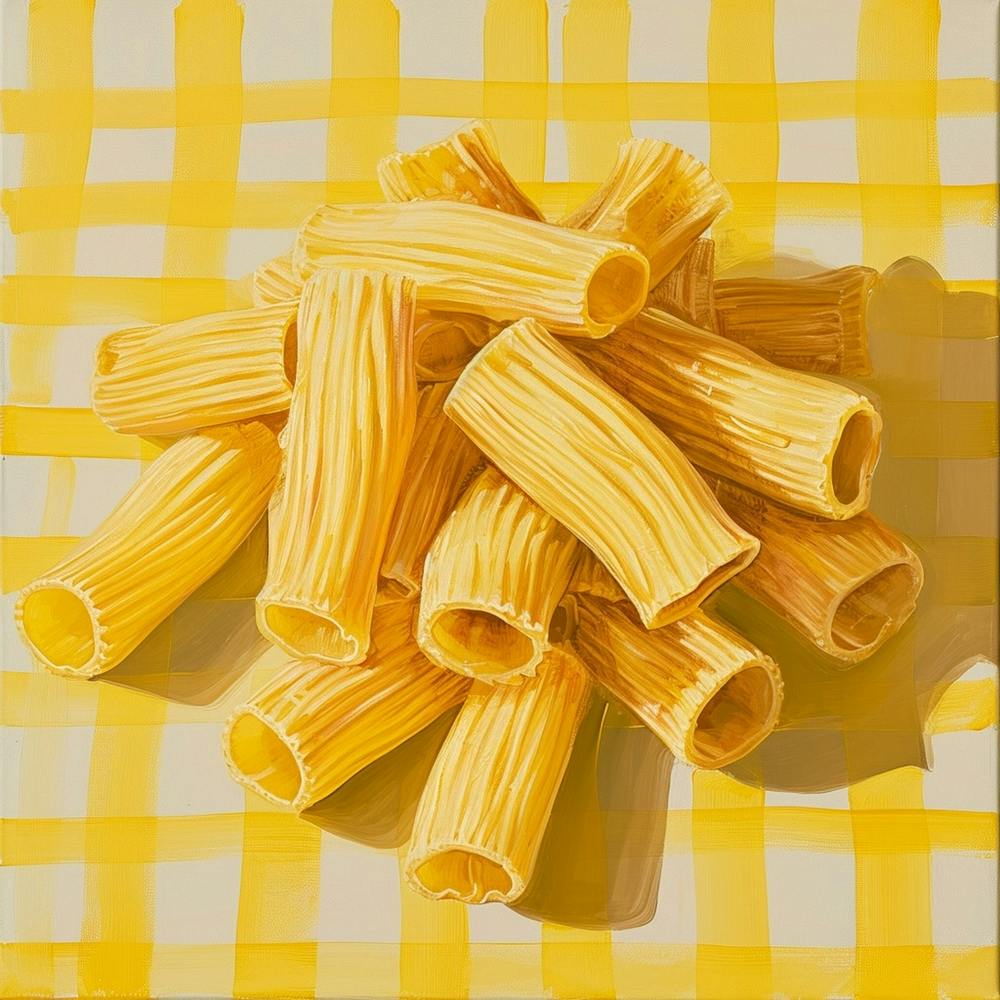 Rigatoni Pasta Yellow Checkerboard 2