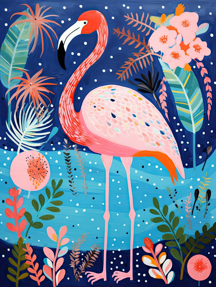 Flamingo at night Matisse Inspired