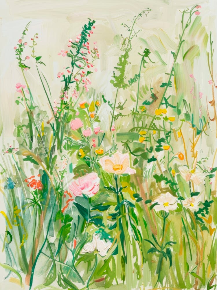 Green Meadow - Soft Colors Painting Landscape