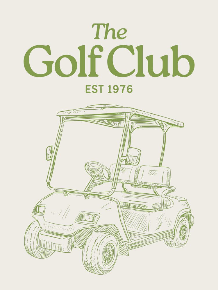 The Golf Club Print | Vintage Retro Decor | Golf Lover Prints | Sporty Athletic Wall Art | Beige + Green Earth Tone Decor | Sports Club Prints 2