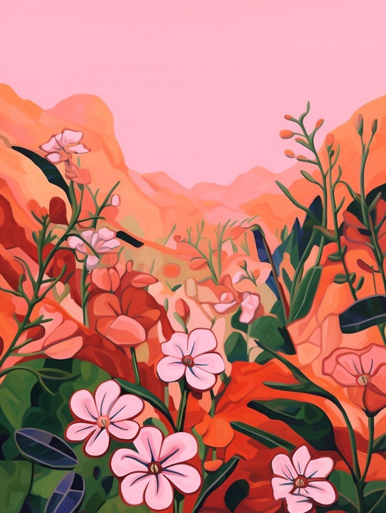 Boho Wildflower Painting Woodland Phlox 2