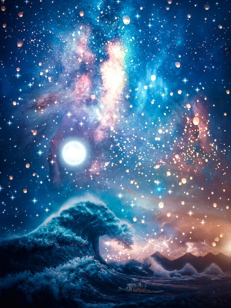 View Of Mount Fuji And Chinese Lanterns