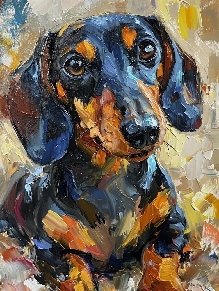 Dachshund Acrylic Painting 7