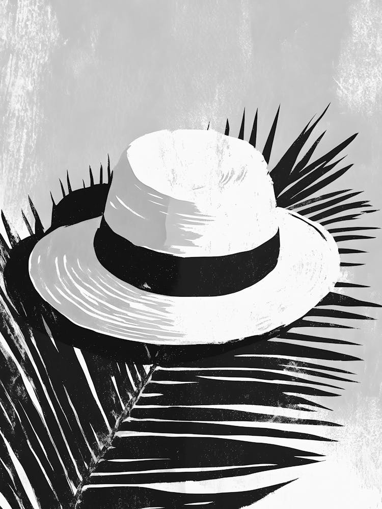 Hat On A Palm Leaf