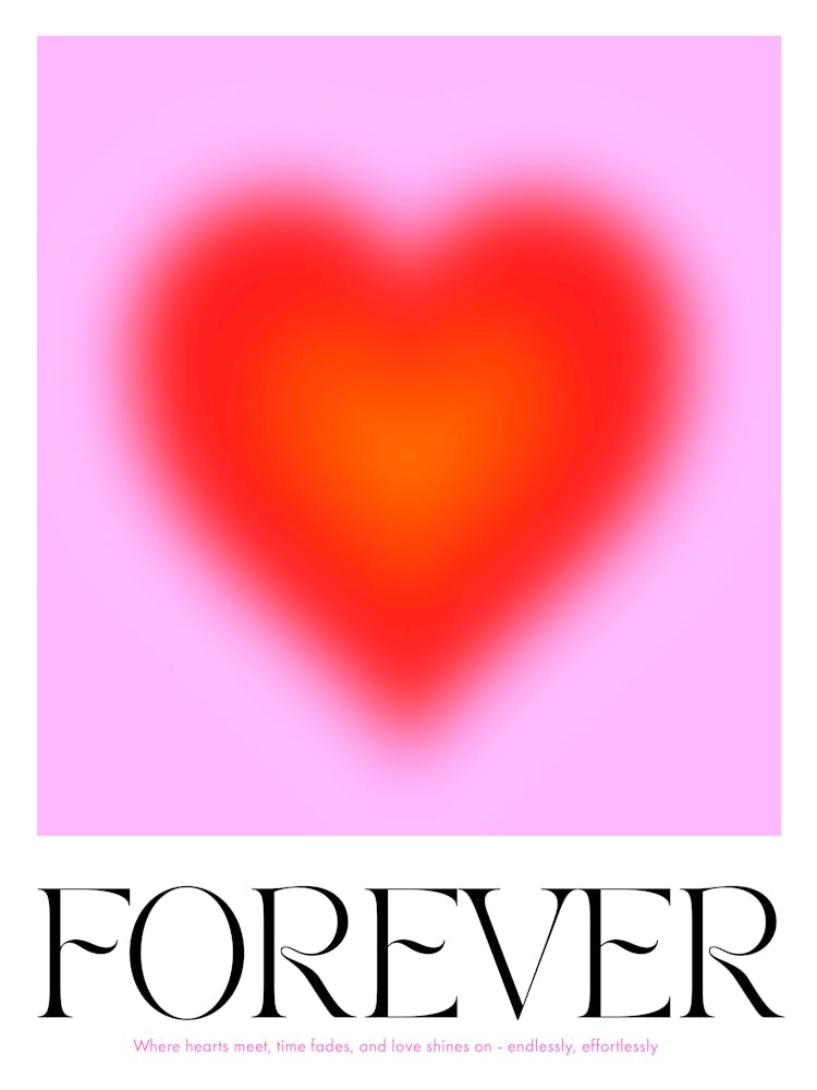 Forever Love Heart Gradient Pink & Red