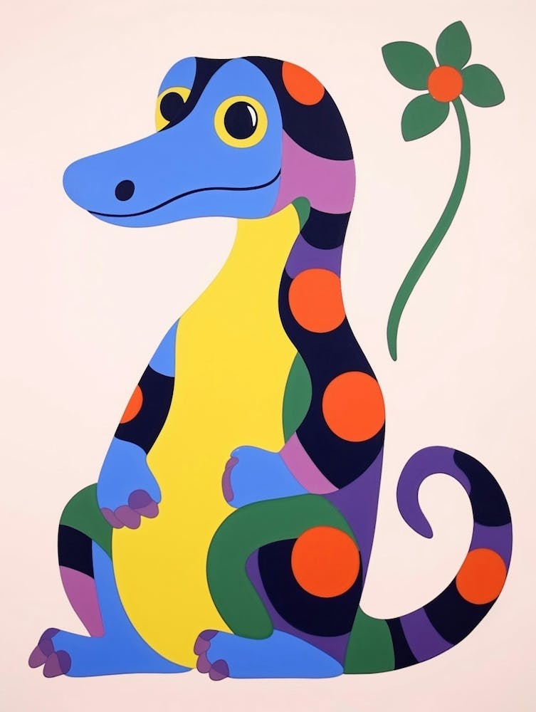 Colourful Kids Animal Art Salamander