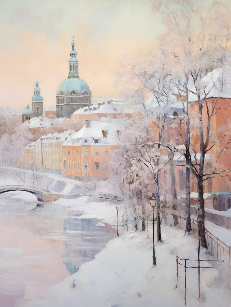 Dreamy Winter Painting Helsinki Finland 2