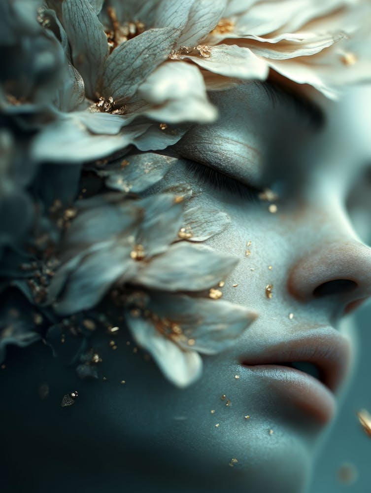 Portrait Of A Woman With Flowers