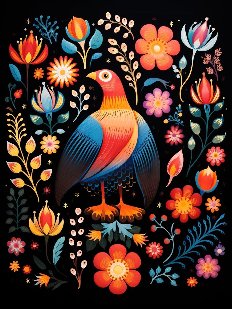 Folk Bird Illustration Falcon 3