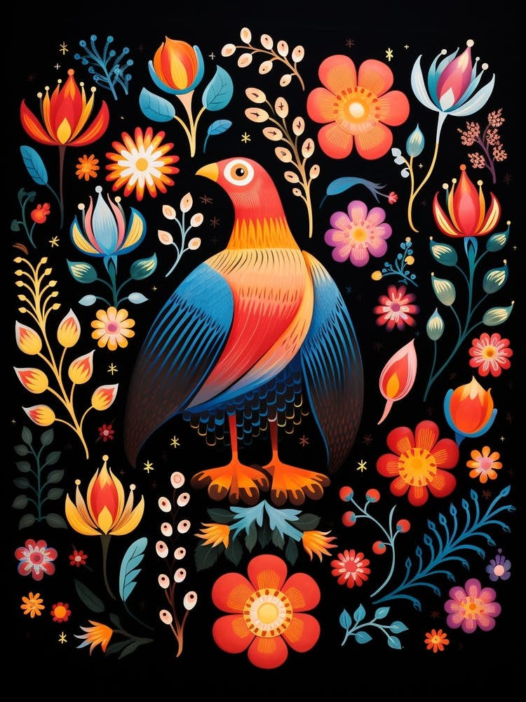 Folk Bird Illustration Falcon 3