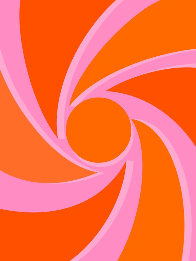 Orange And Pink Swirl Retro Sunset