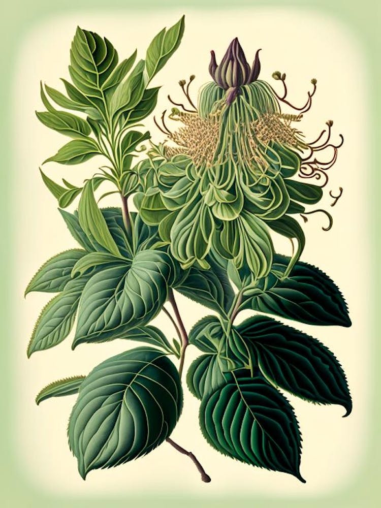 Wild Bergamot Wildflower Vintage Botanical