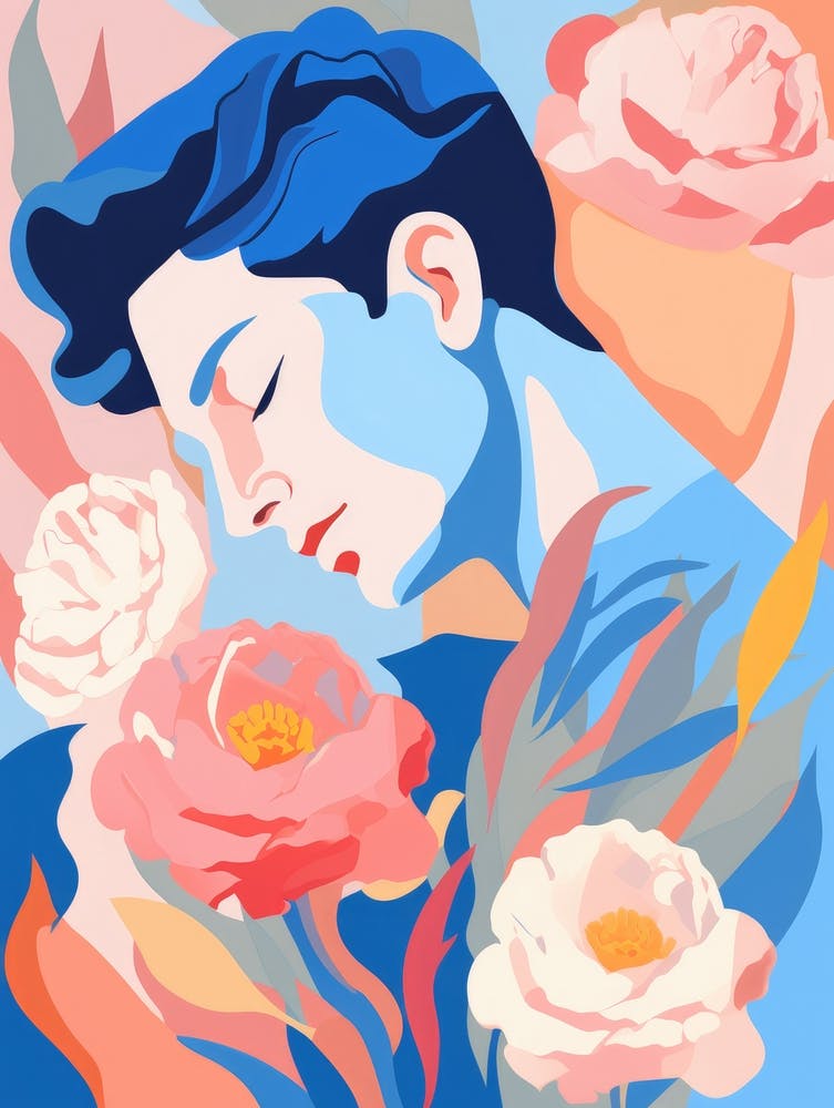 Man Sleeping With Flowers