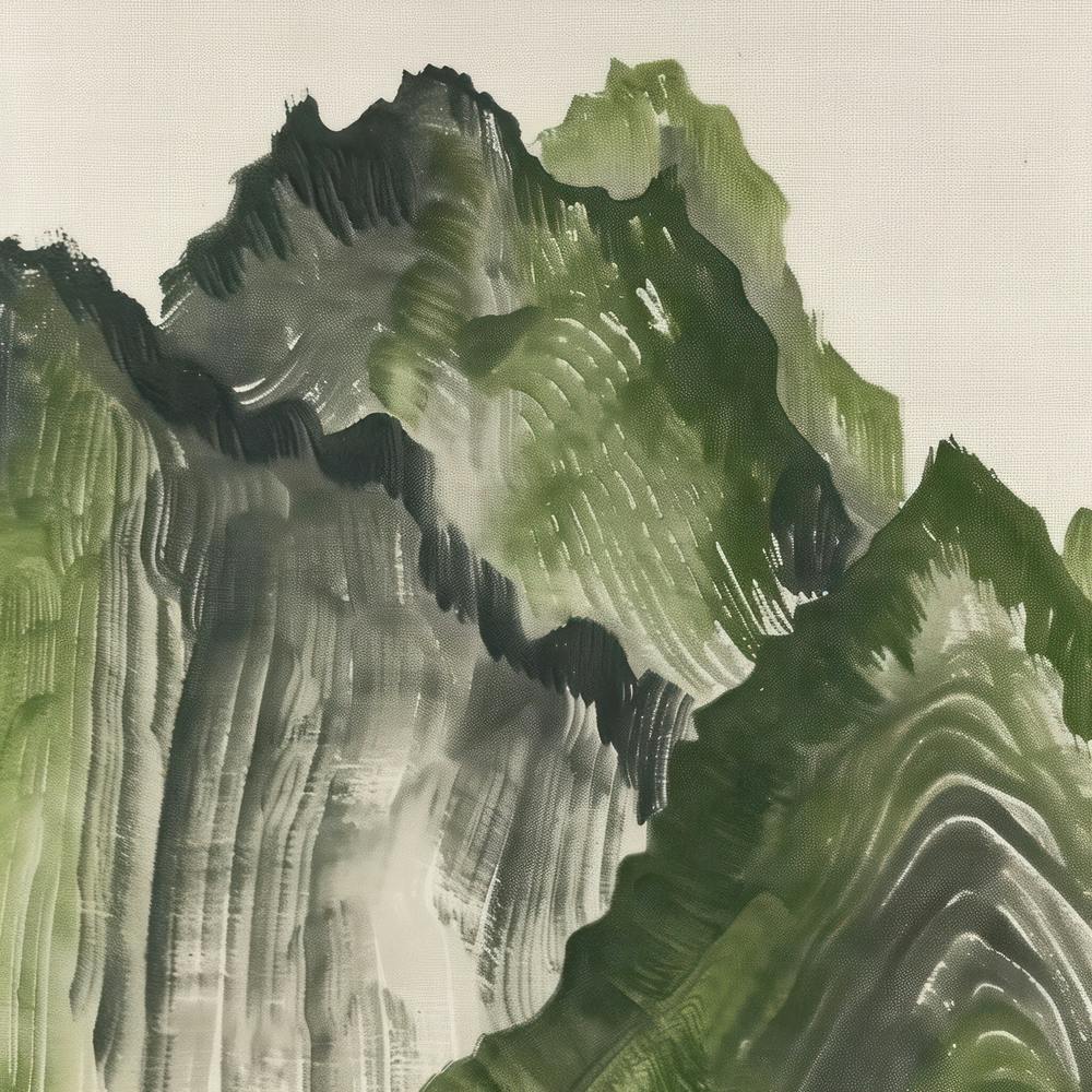 Japanese Watercolour Of Mount Kita 6