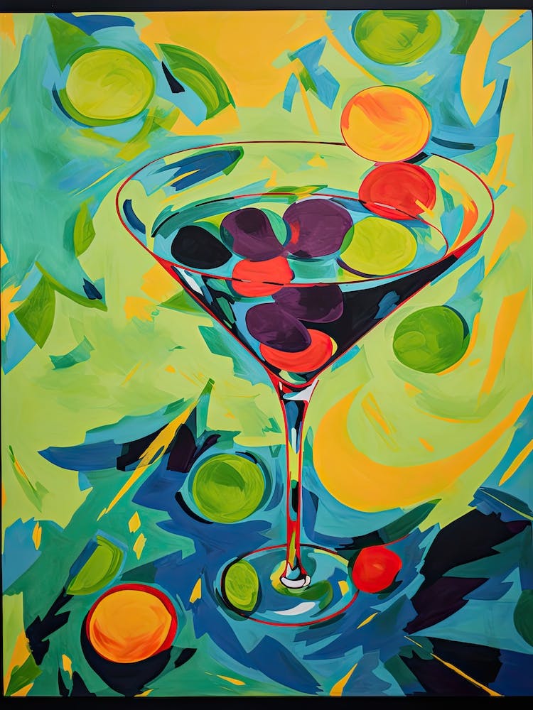 Dry Martini Cocktail Fauvist Painting 2