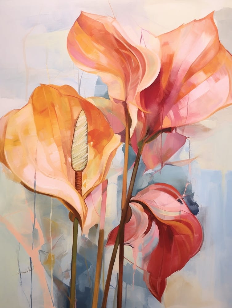 Fall Flower Painting Flamingo Flower 1