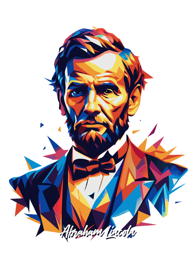 Abraham Lincoln Portrait WPAP Pop Art