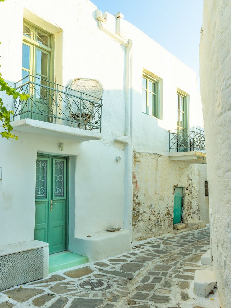Turquoise Doors In Paros