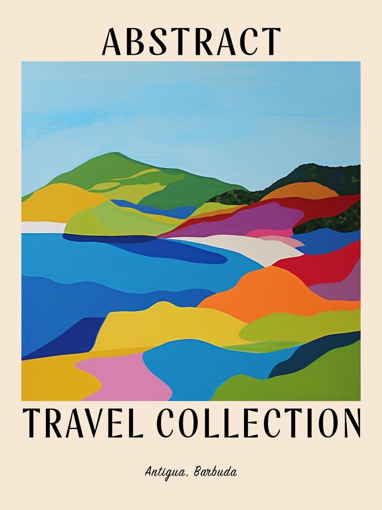 Abstract Travel Collection Poster Antigua Barbuda 4