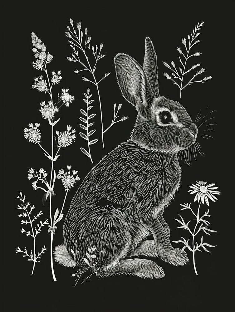 Mini Rex Rabbit Minimalist Illustration 3