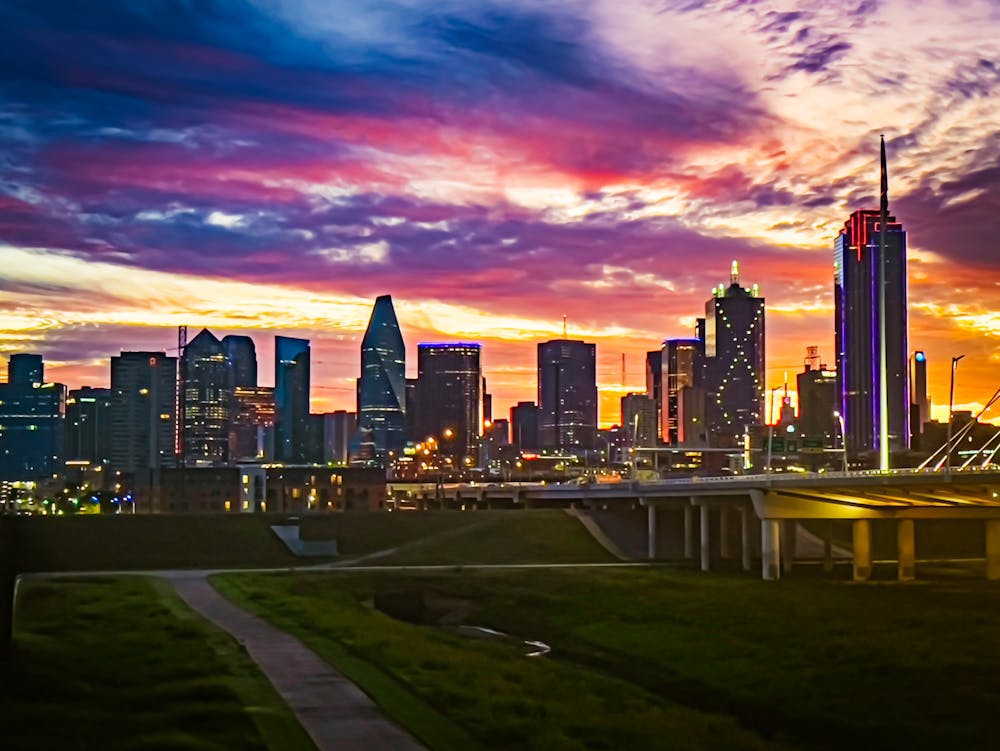 Sunset Over Dallas Skyline