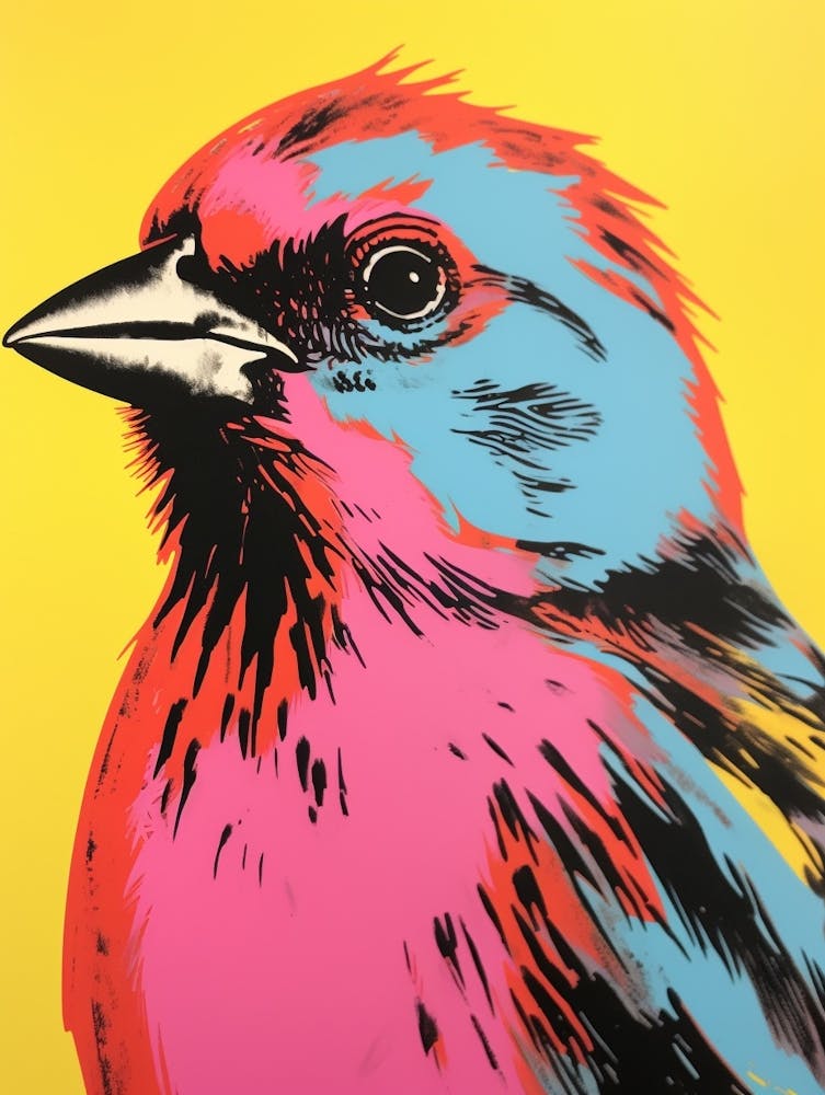 Andy Warhol Style Bird Cowbird 2
