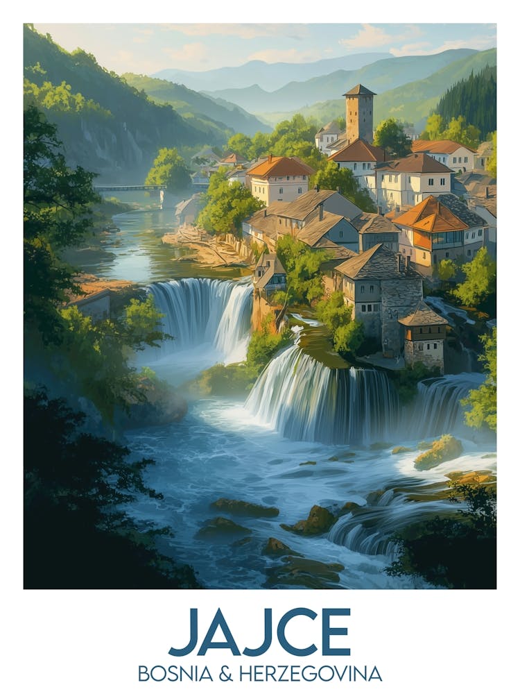 Affiche de voyage Jajce