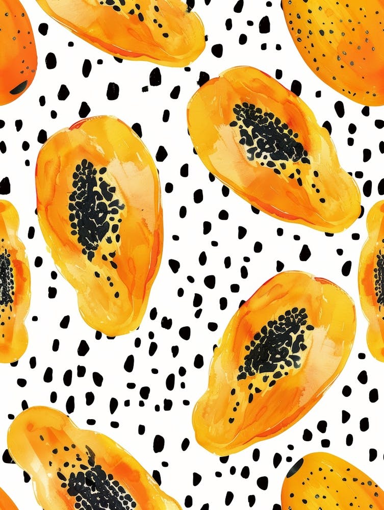 Seamless Pattern With Papayas 1