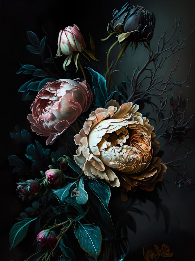 Peonies In A Vase