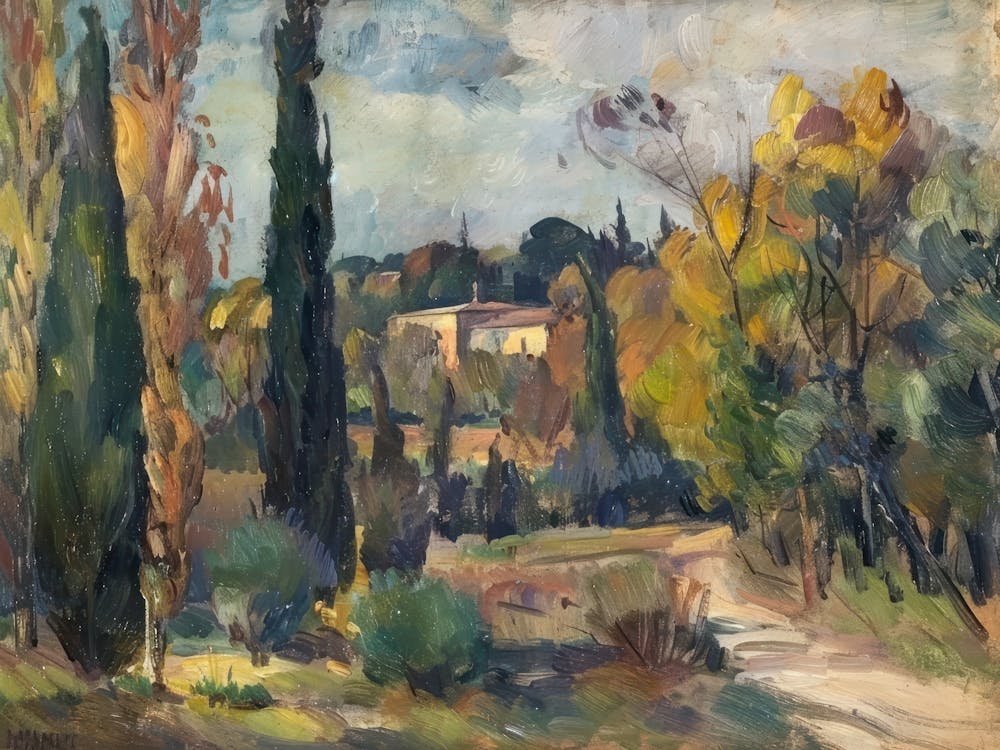 Sunnyside Charm Painting Inspired By Paul Cezanne