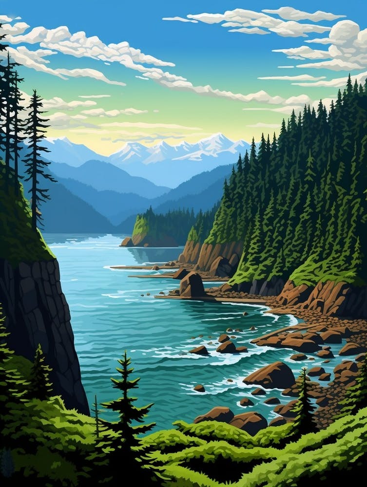 Olympic National Park Art Pop Rétro 8