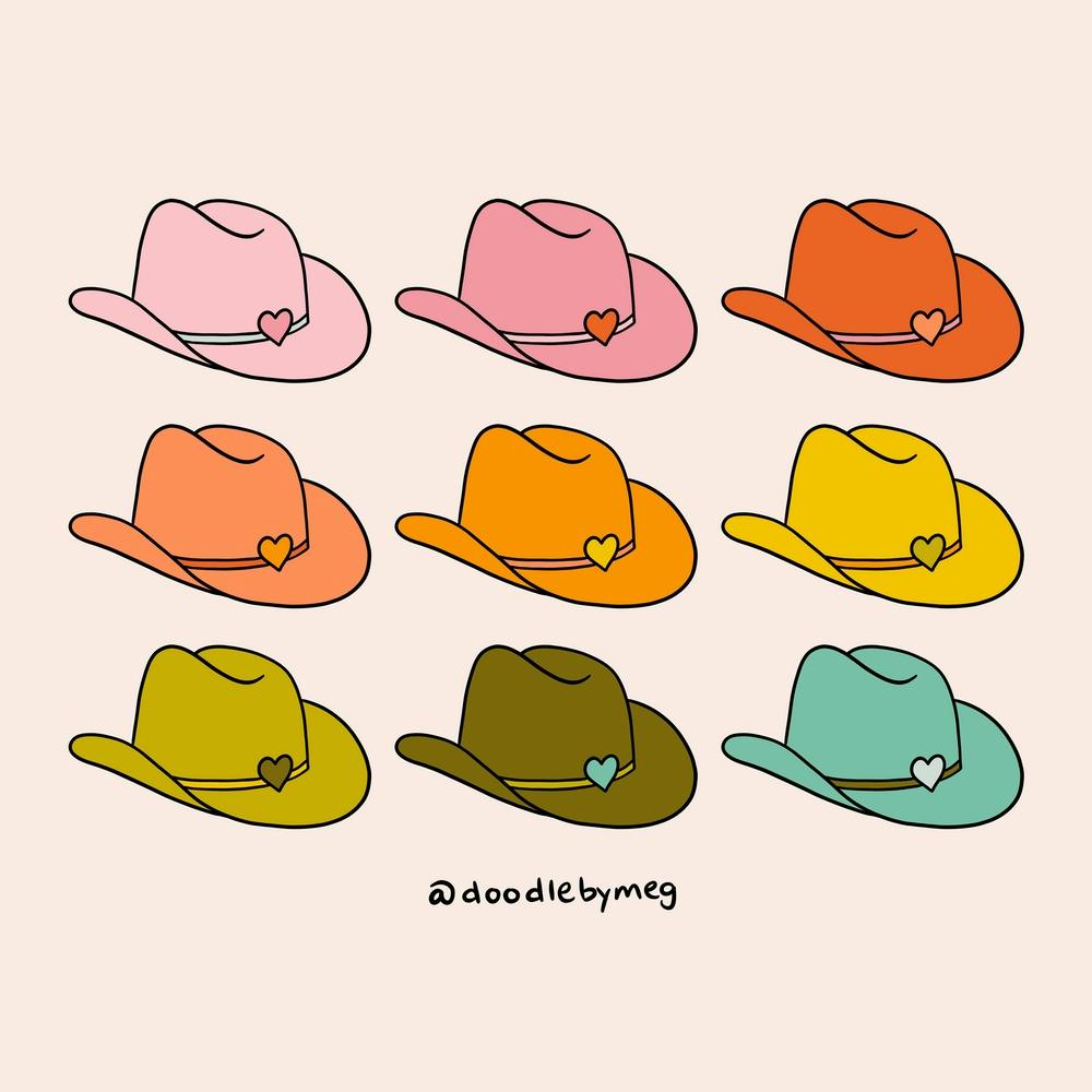 Rainbow Cowboy Hats