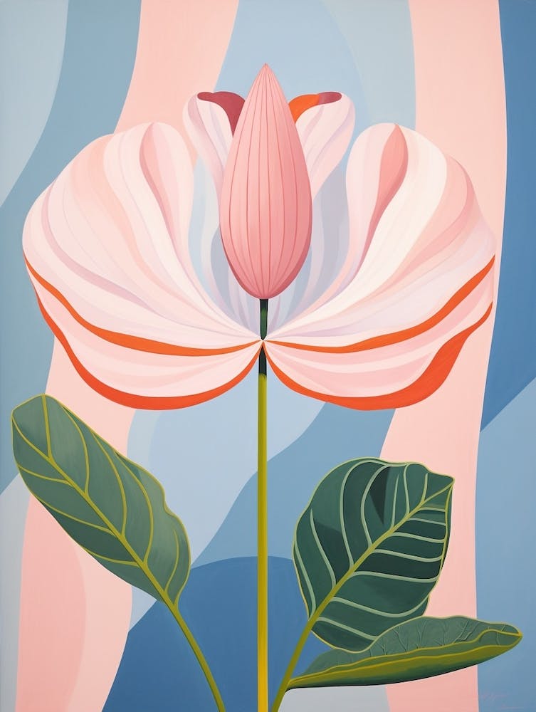 Tulpe 2 Hilma Af Klint inspiriertes Pastell-Blumenbild