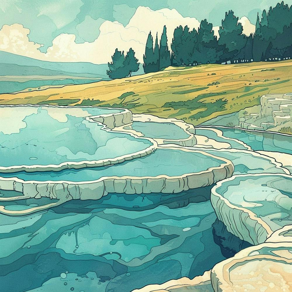 A Pamukkale In Turkey Lofi Illustration 1720349221 3