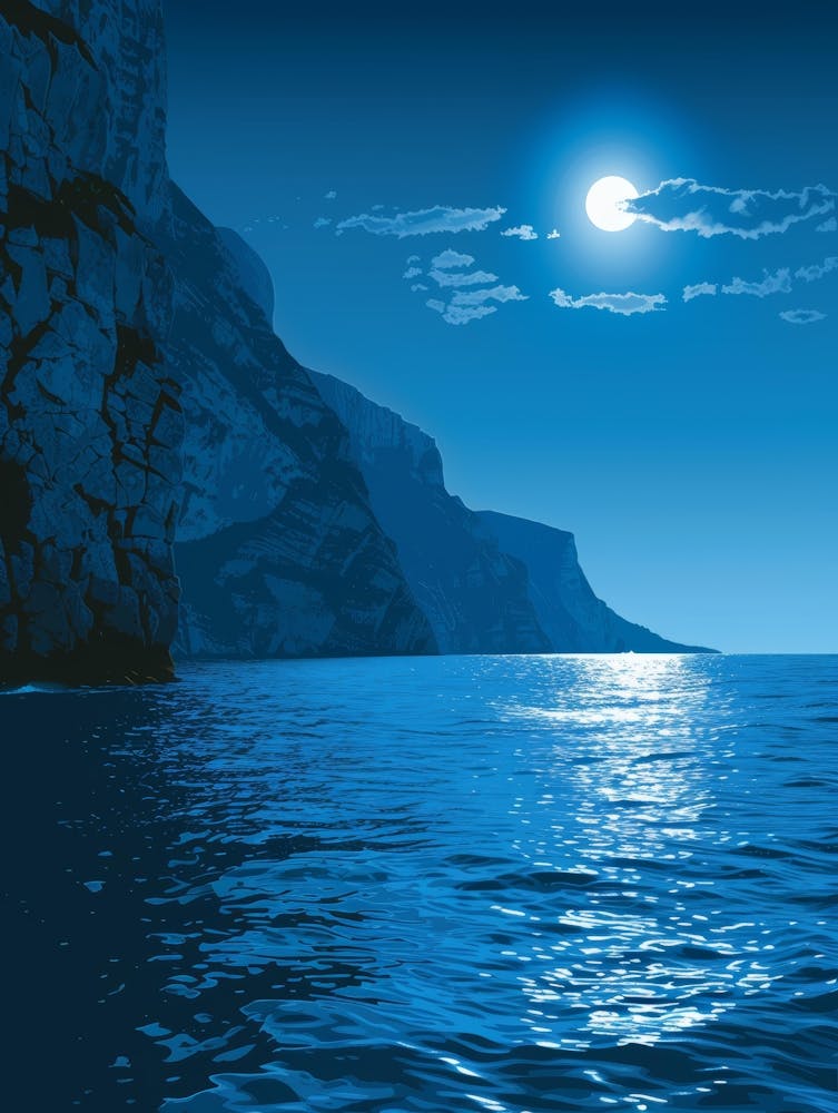 Moonlight Over The Sea 1