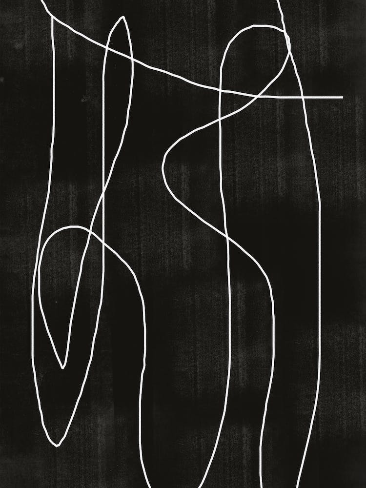 Abstract Line Shapes Minimalist Black Graphic