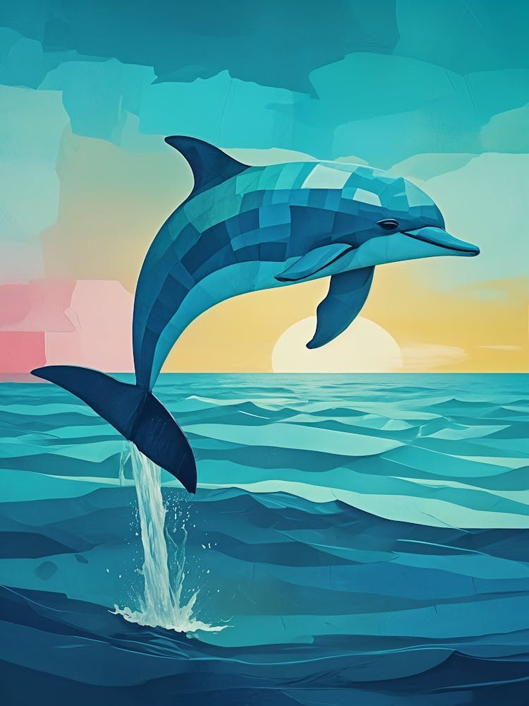 Dolphin Leap At Sunrise