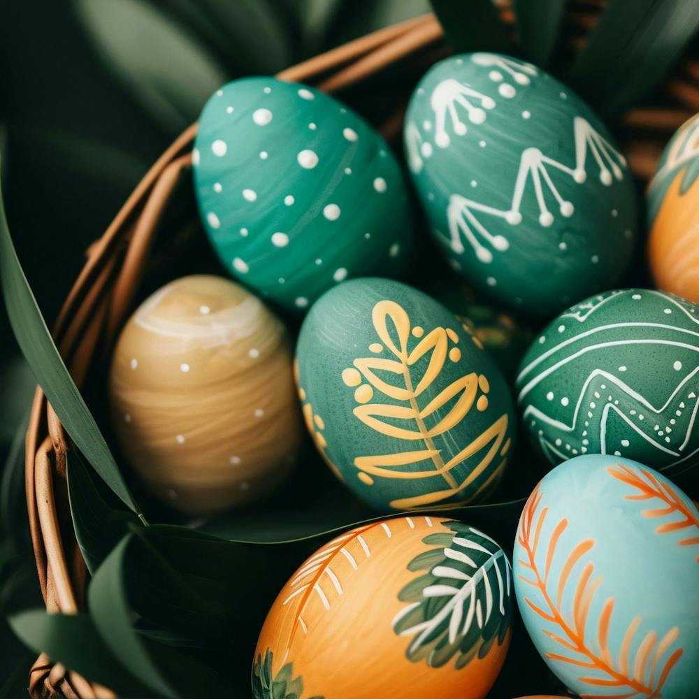 Easter Eggs In A Basket 1