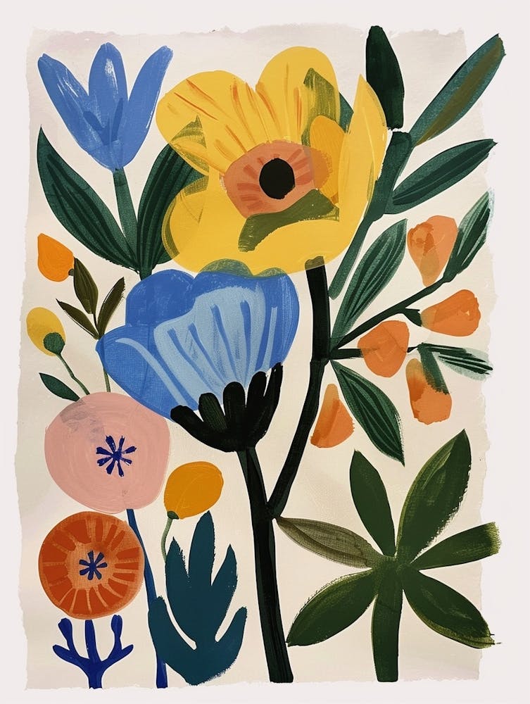 Painted Florals Peony 1