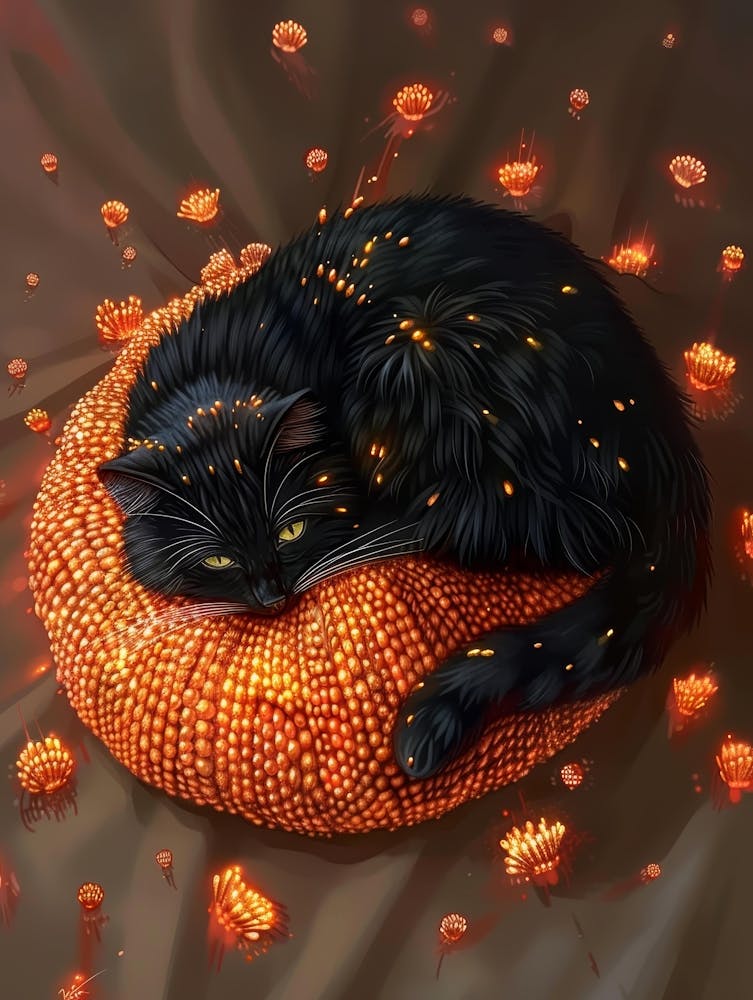 Cat On A Pumpkin