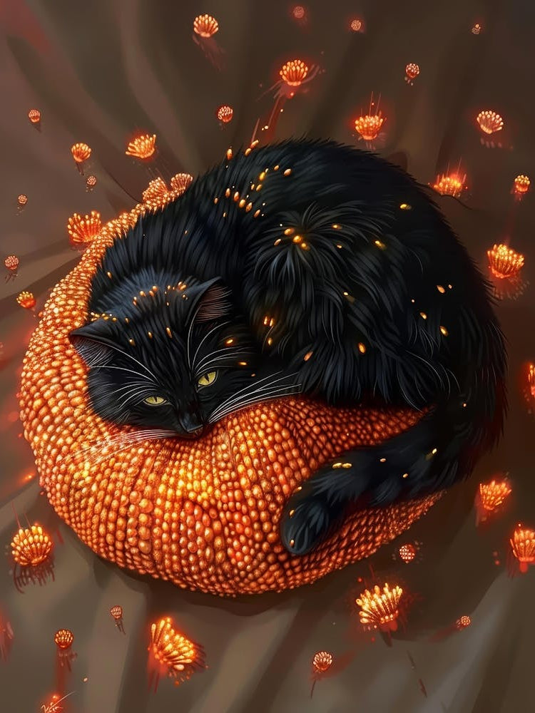 Cat On A Pumpkin