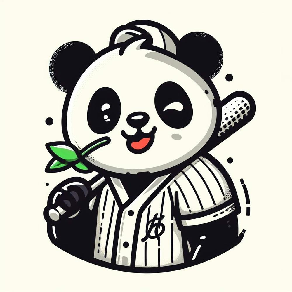 Panda in baseball uniform