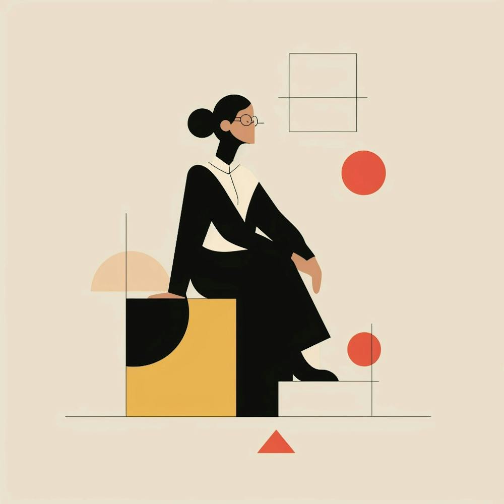 Woman Sitting On A Box