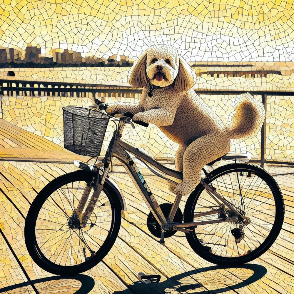 Poodle On A Bike