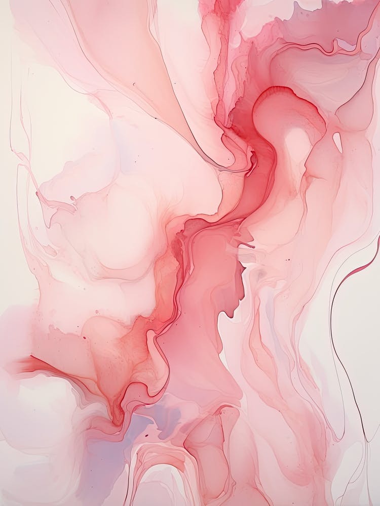 Pink And White Flow Asbtract Painting 4